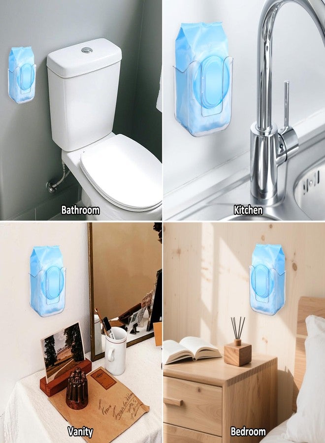 Bruislard Wipes Dispenser Flushable Wipes Holder for Bathroom Wipe Container Clear Wipe Dispenser Wall-Mounted Tissue Box Wipes Holder for Bathroom Bedroom Kitchen - Image 3